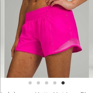 NWT lululemon Pow Pink Hotty Hot LR 4” shorts